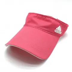 ★SALE価格★【美品】アディダス サンバイザー ピンク×白 ロゴ刺しゅう フリー(56-58cm)  ゴルフウェア adidas