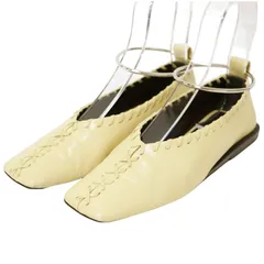 JIL SANDER ジル・サンダー パンプス ベージュ サイズ:35 1/2 22.5cm / メタルアンクレット バレエシューズ / BALLERINA スクエアトゥ レースアップ やぎ革 レザー/ シューズ 靴 / イタリア製 【レディース】【中古】のサムネイル