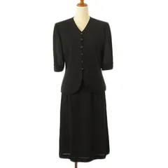 ニナリッチ NINA RICCI スーツ フォーマル ジャケット スカート ウール 9AR 黒 ブラックのサムネイル