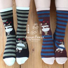 M＆M socks 靴下  アシンメトリー ソックス 日本製 イソップ寓話 ストーリー 天文学者
