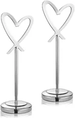 maswater ２個セット卓上ポップスタンド 卓上メニュースタンド ポストカードスタンド 写真立て 席札立て アルミ製( シルバー)