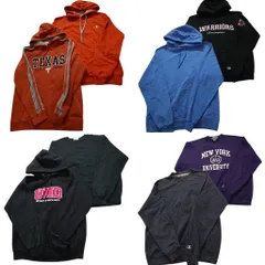 古着卸 まとめ売り チャンピオン Champion スウェット 8枚セット (メンズ L ) 三段ロゴ カレッジ風 フーディー 中古 古着 NC3911