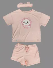 【中古】衣料雑貨 ちいかわ ラウンジヘアバンドセット(半袖＆ショートパンツ) ピンク Mサイズ 「ちいかわ なんか小さくてかわいいやつ×GU」のサムネイル