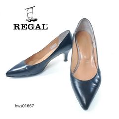 REGAL パンプス ポインテッドトゥパンプス 裏貼りあり 23.5cm リーガル レディース 日本製 ブラック hws01667