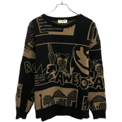 NEON SIGN ネオンサイン 19AW Awesooooome Knit ジャガードニットセーター 1218 ブラック ベージュ 46のサムネイル