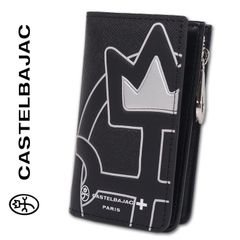 カステルバジャック CASTELBAJAC 牛革 キーケース 小銭入れ ウプラ ブラック 黒 メンズ レディース コインケース スマートキー 定価14,300円 家紋ロゴ 無料ラッピング可能