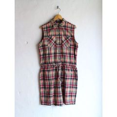 90年代　チェック　オールインワン　ジャンプスーツ　古着　ビンテージ　アメリカ 60's 70's 80's 90's レディース古着 vintage usa ヴィンテージ　ユーロ