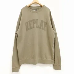 リプレイ REPLAY 美品 M6714 .000.22890G スウェットシャツ トレーナー ロゴ コットン クルーネック  XL カーキ グリーン系のサムネイル