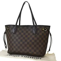 【中古】 ルイヴィトン LOUIS VUITTON ネヴァーフル PM ショルダーバッグ トート ダミエ エベヌ レザー 保存袋付き N41359 18MF505