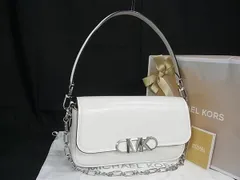 ■新品同様■ MICHAEL KORS マイケルコース パテントレザー ワンショルダーバッグ 肩掛け レディース ホワイト系 AS6100