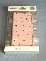 スヌーピー　グルマンディーズ ピーナッツ iPhone12 mini(5.4インチ)対応 フリップカバー ハート SNG-516C ベビーピンク