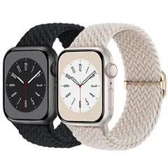 41mm40mm38mm_ブラックスターライト 2枚入りButifacion コンパチブル Apple Watch バンド 41mm 40mm 38mm ナイロン製 アップルウォッチ バンド 伸縮性 iwatch ベルト Series 987SE654321