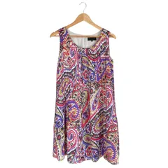 RE171 UNTITLED  アンタイトル 総柄 ノースリーブワンピ  プリーツワンピ   ペイズリー柄  リゾート レディース ワンピース size2