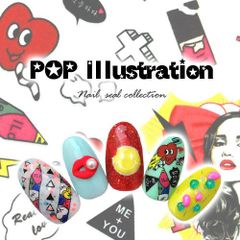 [Free Shipping] Pop Illustration Letters American Heart Cat Pencil Cross Gel Nail Nail Stickers Nail Supplies Gel Stickers Decoration Supplies Easy to Apply Gel Nail Stickers Nail Art Gel Nail Art Nail Studio [Pop Nail Stickers]