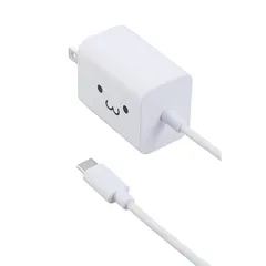【新品】 エレコム 充電器 Type-C USB-C 20W USB PD対応 ケーブル一体型 1.5m PSE認証品 GaN採用 折りたたみ式プラグ しろちゃん 【 iPhone16 15 等対応】 EC-AC6920WF 0