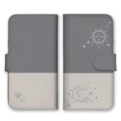Xperia 1 III SO-51B SOG03 A101SO ケース 手帳型 エクスペリア1 III スマホケース 携帯ケース 月 太陽 月と太陽 タロットカード 韓国 天体 くすみカラー おしゃれ ベージュ バイカラー  スマホカバー カラー10
