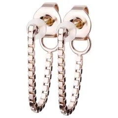 【人気商品】レディース チェーン フープピアス シンプル フープ 金属アレルギー対応 人気 K18 ニッケルフリー K18ポスト ギフト 18金 日本製 プレゼント ピアス jk-222 LOKUMI