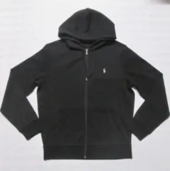 XL size ポロ ラルフ ローレン メンズ 黒 ダブル ニット セーター ジップアップ フード