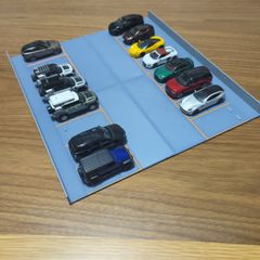 1/64ミニカー トミカ 駐車場ジオラマ16台セット - メルカリ