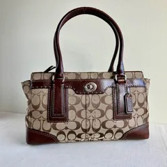 Coach Vintage y2k Hampton Signature Canvas Tote Purse Handbag Bag Brown