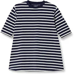 【送料無料】新品未使用 [ルック バイ ビームス ミニ] LOOK by BEAMS mini　子供用ワンピース ボーダーワンピース ガールズ 120サイズ ネイビー