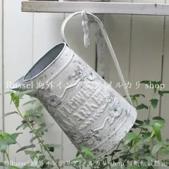 ガーデンオブジェ アイアン ジョウロ ヴィンテージ調 ホワイト 庭 鉄 フラワーポット ガーデニング 雑貨 ガーデン雑貨 ガーデンインテリア ガーデン インテリア 庭の装飾 お洒落 おしゃれ 8-14