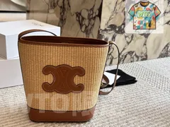 【今日WTO】Celine セリーヌ アップグレードモデル ストロー バケットバッグ 老花×ストローの組み合わせが魅力-WTO輸入2-VUN30