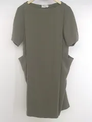 ◇ anatelier アナトリエ 五分袖 膝丈 ワンピース サイズ38 カーキ系 レディース P  【1212200009120】
