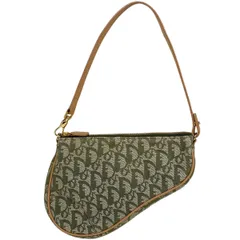 クリスチャンディオール Christian Dior トロッター柄 サドルバック ハンドバッグ ワンショルダー ショルダーバッグ キャンバス グリーン レディース 【中古】のサムネイル