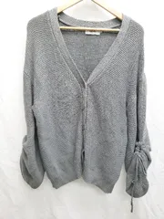 ◇ AZUL BY MOUSSY マウジー ボリュームスリーブ ニット 長袖 カーディガン サイズM グレー系 レディース P  【1407260009115】