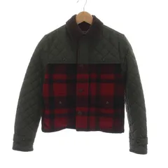 ポロ ラルフローレン POLO RALPH LAUREN ハンティングジャケット キルティング ウール 切替 中綿 チェック アウター 0 XS カーキ 赤 黒 茶 /YM