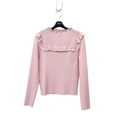 2025年 Rene ルネ リブ カットソー パール フリル ピンク 38 6512460