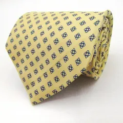 ロベルタ・ディ・カメリーノ ブランド ネクタイ 小紋柄 花柄 ドット シルク PO  メンズ イエロー Roberta di Camerino 【中古】