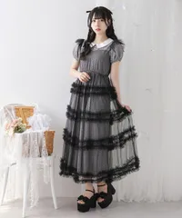 夢展望公式 [新品未使用] チュールドッキングフリルワンピ [ロング ブラック] 他カラー別ページ有  ワンピース その他ワンピース（半袖） 535617-05