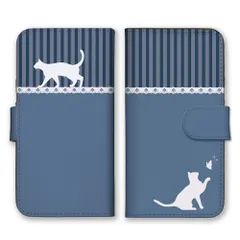 Galaxy S10 SC-03L SCV41 ケース 手帳型 ギャラクシーS10 スマホケース 携帯ケース 猫 ねこ ネコ ストライプ かわいい おしゃれ カラー06のサムネイル