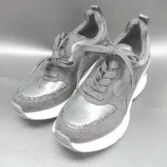 ◇ Θ EVOL イーボル 踵部分ラメ装飾 ヒールアップ スニーカー サイズ S ブラック系 レディース E  【1502030038644】