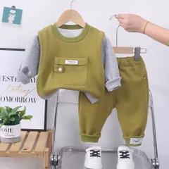 ☆ グリーン ☆ 100CM ☆ セットアップ カジュアル キッズ pmykidssetup22 セットアップ スウェット 男の子 長袖シャツ 長袖 シャツ パンツ 長ズボン ズボン Tシャツ 子供服 ラウンドネック カジュアル かわいい 子供用