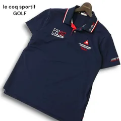 le coq sportif GOLF ルコック スポルティフ ゴルフ 春夏★ ロゴ刺繍 半袖 ポロシャツ Sz.L メンズ 紺 ネイビー