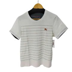 バーバリーブラックレーベル BURBERRY BLACK LABEL ロゴボーダー刺繍カットソー メンズ JPN：2 