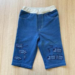 クレードスコープ(kladskap )車＆電車刺しゅう六分丈デニムパンツ110