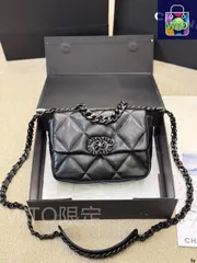 【今日特価】CHANEL 19 Flap Mini Bag ゴートスキン クォーターチェック-WTO輸入1