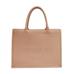 【天白】ディオール ブックトート ミディアム トートバッグ ピンク ピンクベージュ レザー ハンドバッグ レディース 