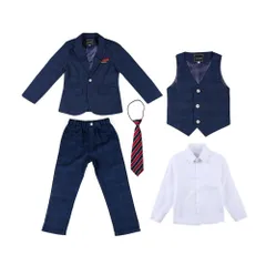☆ ブルー ☆ 140cm ☆ キッズ フォーマルスーツ 6点セットpk19072 キッズ フォーマルスーツ 男の子 6点セット 子供スーツ 子どもスーツ スーツ フォーマル 男子 6点 セット 無地 シンプル