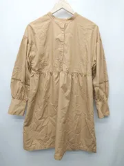 ◇ ⊂ s<!-利用不可文字-!>4<!-利用不可文字-!> ソウフォーユー スタンドカラー 長袖 ミニ丈 ワンピース サイズF ブラウン系 レディース P  【1409250041686】