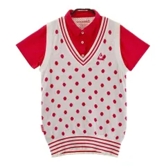 サイズ：L LE COQ GOLF ルコックゴルフ  ポロシャツ付 ニットベスト ドット柄 ホワイト系 [240101310538] ゴルフウェア レディース ストスト