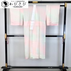 長襦袢 単衣 淡いお色味の暈し模様 薄乙女色 しつけ糸 半衿付 J-299