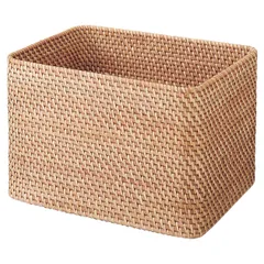 【特価】無印良品 重なるラタン長方形バスケット・大 (V)約幅36×奥行26×高さ24cm 47381313
