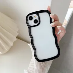 UEEBAI ケース 対応 iPhone 13/iPhone 14 6.1 inch 用の ケース 可愛い おしゃれケース ウェーブ デザイン ケース カラフルケース クリア TPUカバー 波状エッジ ソフトシェル ケース ワイヤレス充電対応 軽量 薄型  0