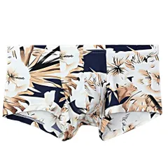 ボクサーパンツ メンズ ショーツ 前閉じ ローライズ コンパクト 柄物 さらさら ツルツル ストレッチ おしゃれ 大きいサイズ セクシー スカル 鹿 羽 蝶 花 qx002