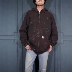 USA VINTAGE Carhartt FADED PAINTED DESIGN ZIP UP HOODIE/アメリカ古着カーハートフェードペイントデザインジップアップフーディ(パーカー)